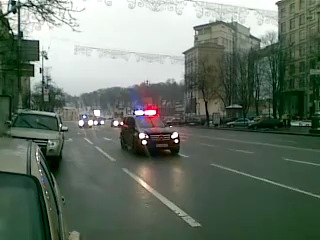 motorcade of the president - how yanukovych goes to work